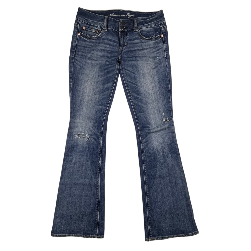 American Eagle Artist Flare Jeans Womens 2 Regular (Fits 30x32) Low Rise Stretch